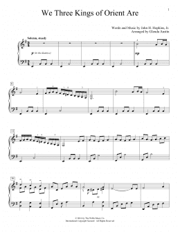 page one of We Three Kings Of Orient Are (Educational Piano)