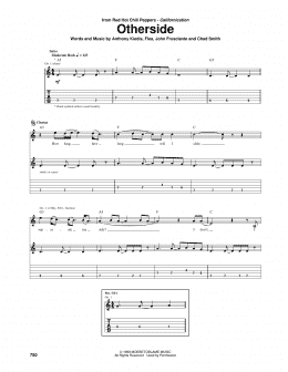 page one of Otherside (Guitar Tab)