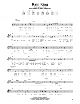 page one of Rain King (Lead Sheet / Fake Book)
