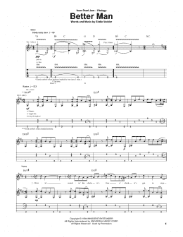 page one of Better Man (Guitar Tab)