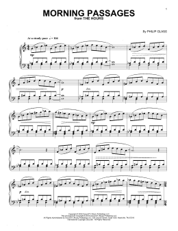 page one of Morning Passages (from The Hours) (Piano Solo)