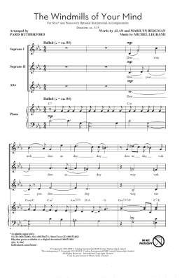 page one of The Windmills Of Your Mind (arr. Paris Rutherford) (SSA Choir)