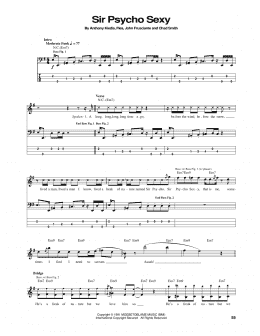 page one of Sir Psycho Sexy (Bass Guitar Tab)