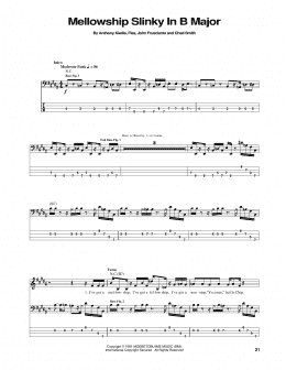 page one of Mellowship Slinky In B Major (Bass Guitar Tab)