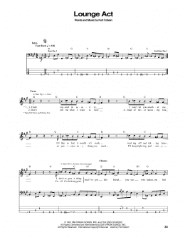 page one of Lounge Act (Bass Guitar Tab)