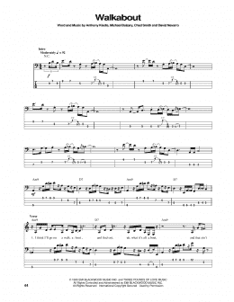 page one of Walkabout (Bass Guitar Tab)