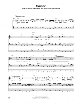page one of Savior (Bass Guitar Tab)