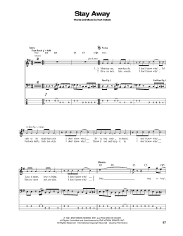 page one of Stay Away (Bass Guitar Tab)