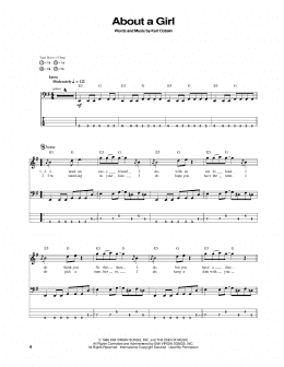 page one of About A Girl (Bass Guitar Tab)