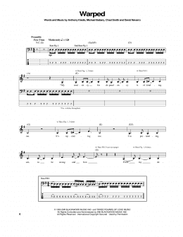 page one of Warped (Bass Guitar Tab)