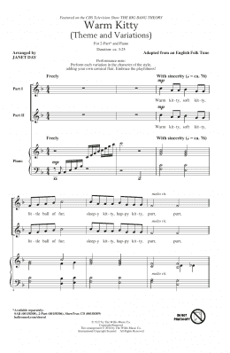 page one of Warm Kitty (arr. Janet Day) (2-Part Choir)