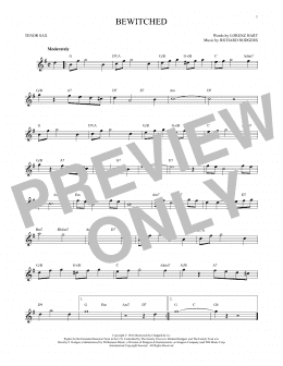 page one of Bewitched (Tenor Sax Solo)