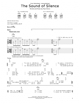 page one of The Sound Of Silence (Guitar Lead Sheet)