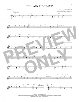 page one of The Lady Is A Tramp (Alto Sax Solo)
