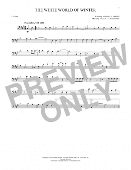 page one of The White World Of Winter (Cello Solo)