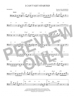 page one of I Can't Get Started (Trombone Solo)