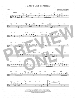 page one of I Can't Get Started (Viola Solo)