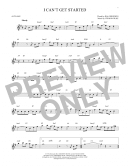 page one of I Can't Get Started (Alto Sax Solo)