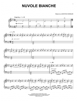 page one of Nuvole Bianche (Piano Solo)