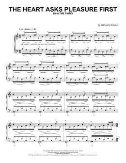 page one of The Heart Asks Pleasure First (Piano Solo)