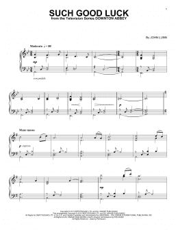page one of Such Good Luck (from Downton Abbey) (Piano Solo)