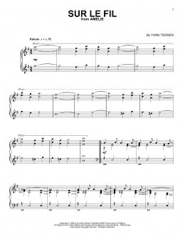 page one of Sur Le Fil (Piano Solo)