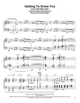 page one of Getting To Know You (Piano Transcription)
