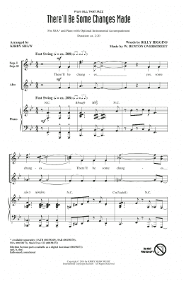 page one of There'll Be Some Changes Made (SSA Choir)