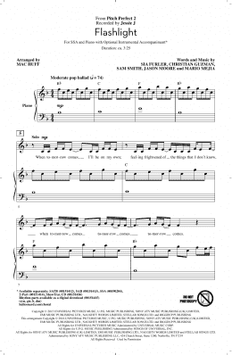 page one of Flashlight (arr. Mac Huff) (SSA Choir)