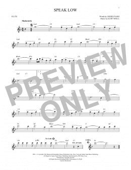 page one of Speak Low (Flute Solo)