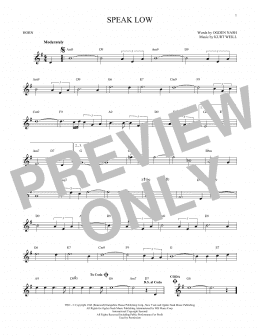 page one of Speak Low (French Horn Solo)