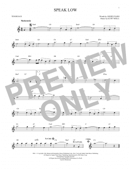 page one of Speak Low (Tenor Sax Solo)