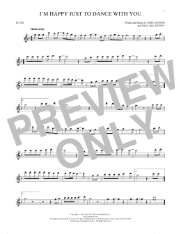 page one of I'm Happy Just To Dance With You (Flute Solo)