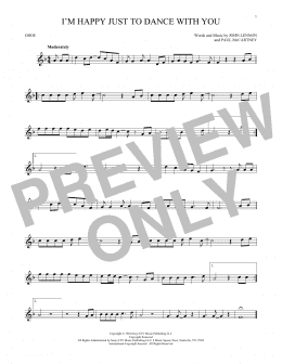 page one of I'm Happy Just To Dance With You (Oboe Solo)