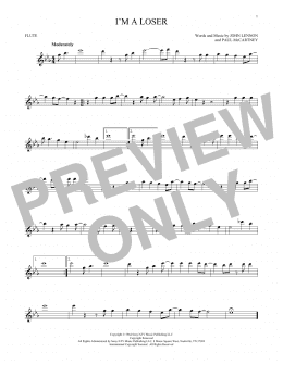 page one of I'm A Loser (Flute Solo)