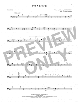 page one of I'm A Loser (Trombone Solo)