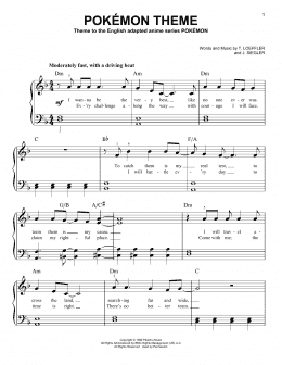 page one of Pokemon Theme (Easy Piano)