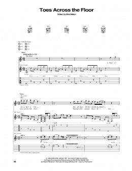 page one of Toes Across The Floor (Guitar Tab)
