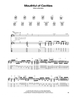 page one of Mouthful Of Cavities (Guitar Tab)