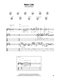 page one of New Life (Guitar Tab)
