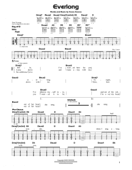 page one of Everlong (Guitar Lead Sheet)