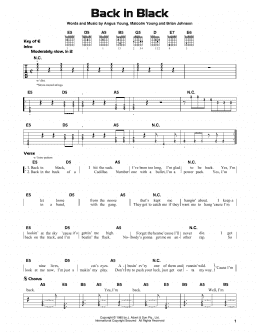 page one of Back In Black (Guitar Lead Sheet)