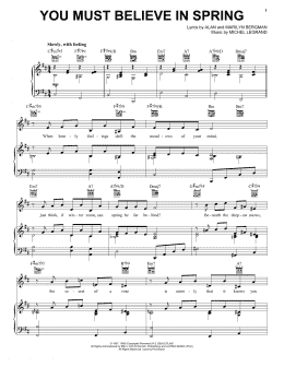 page one of You Must Believe In Spring (Piano, Vocal & Guitar Chords (Right-Hand Melody))