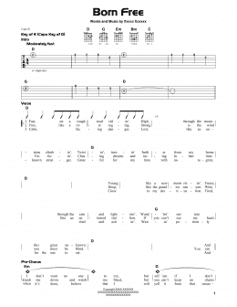 page one of Born Free (Guitar Lead Sheet)