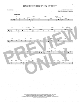 page one of On Green Dolphin Street (Trombone Solo)