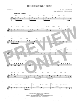 page one of Honeysuckle Rose (Alto Sax Solo)