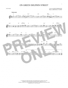 page one of On Green Dolphin Street (Alto Sax Solo)