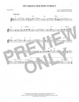 page one of On Green Dolphin Street (Tenor Sax Solo)