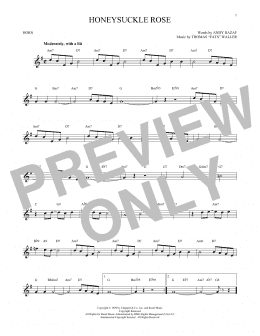 page one of Honeysuckle Rose (French Horn Solo)