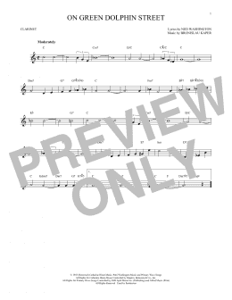 page one of On Green Dolphin Street (Clarinet Solo)